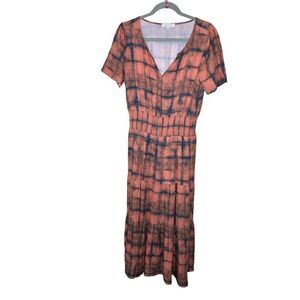 Mododoc Women's Tie-Dye Midi Dress Multicolor Size S Casual Summer
